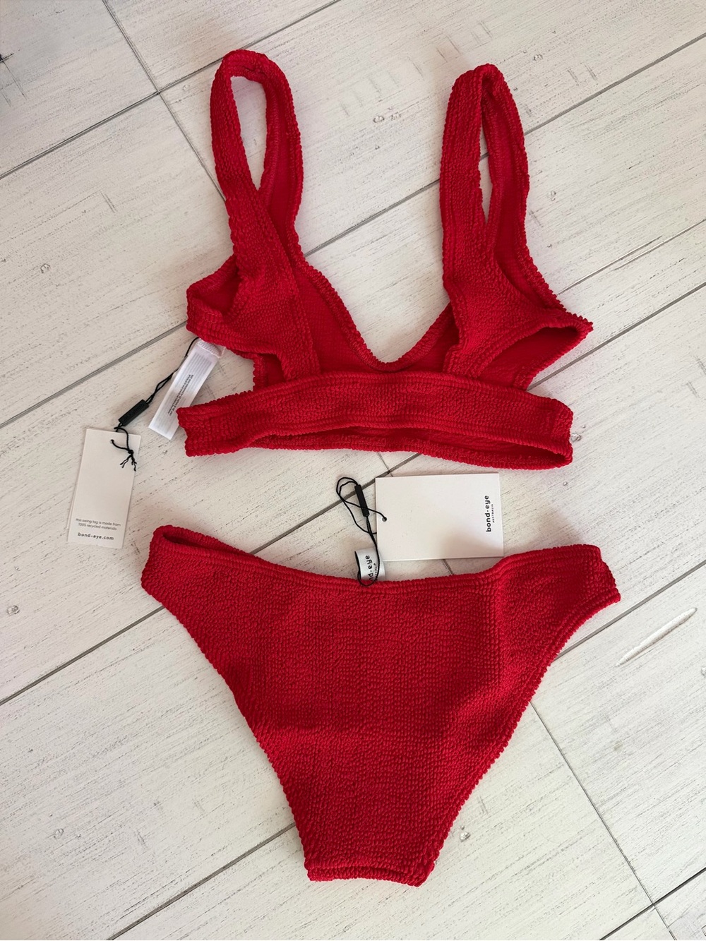 New Bond-eye Swim Bikini Set Nino Top & Sign Briefs Baywatch Red NWT - Picture 3 of 8